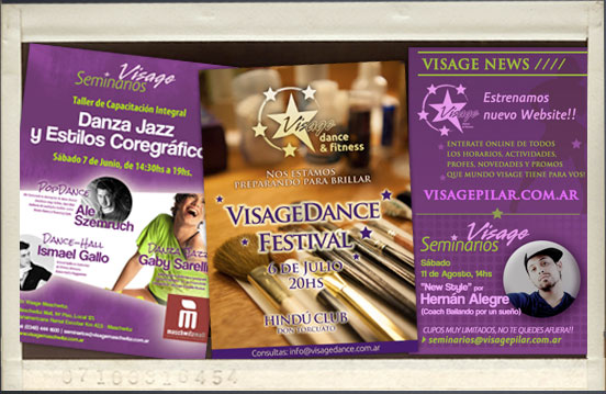 Visage Dance & Fitness - Piezas informativas y de promocin. Grficas y de pantalla.