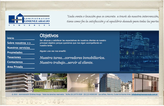 Administracin Gimnez Araujo - Interior web-site