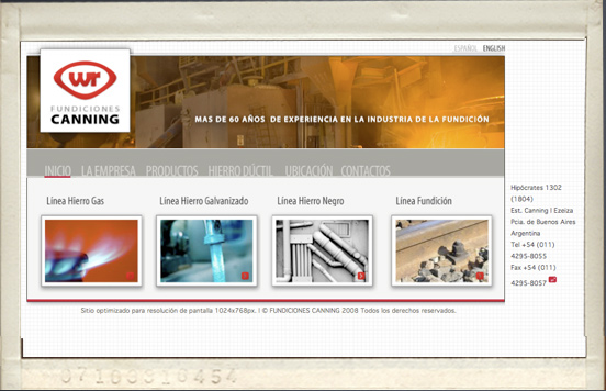 Fundiciones Canning - Portada web-site